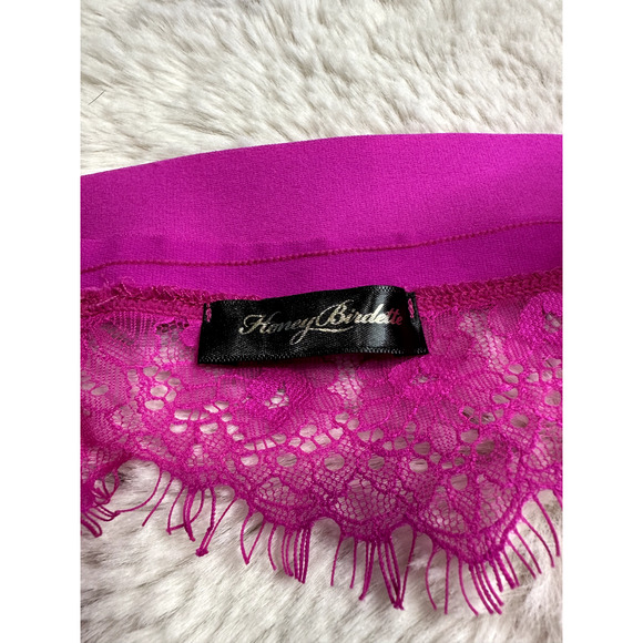 Honey Birdette BELINDA🩷 Hot Pink Lace 2 Piece Set 32B Bra & M Thong - Picture 9 of 9